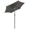Parasol with LED Lights Anthracite 78.7"x83.1" Aluminum - Anthracite