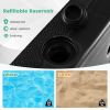 Outdoor Fillable Umbrella Base Stand with Lockable Universal Wheels - Black - Umbrella Bases