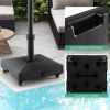 Outdoor Fillable Umbrella Base Stand with Lockable Universal Wheels - Black - Umbrella Bases