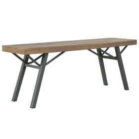 Patio Bench 47.2" Solid Acacia Wood (Color: Brown)